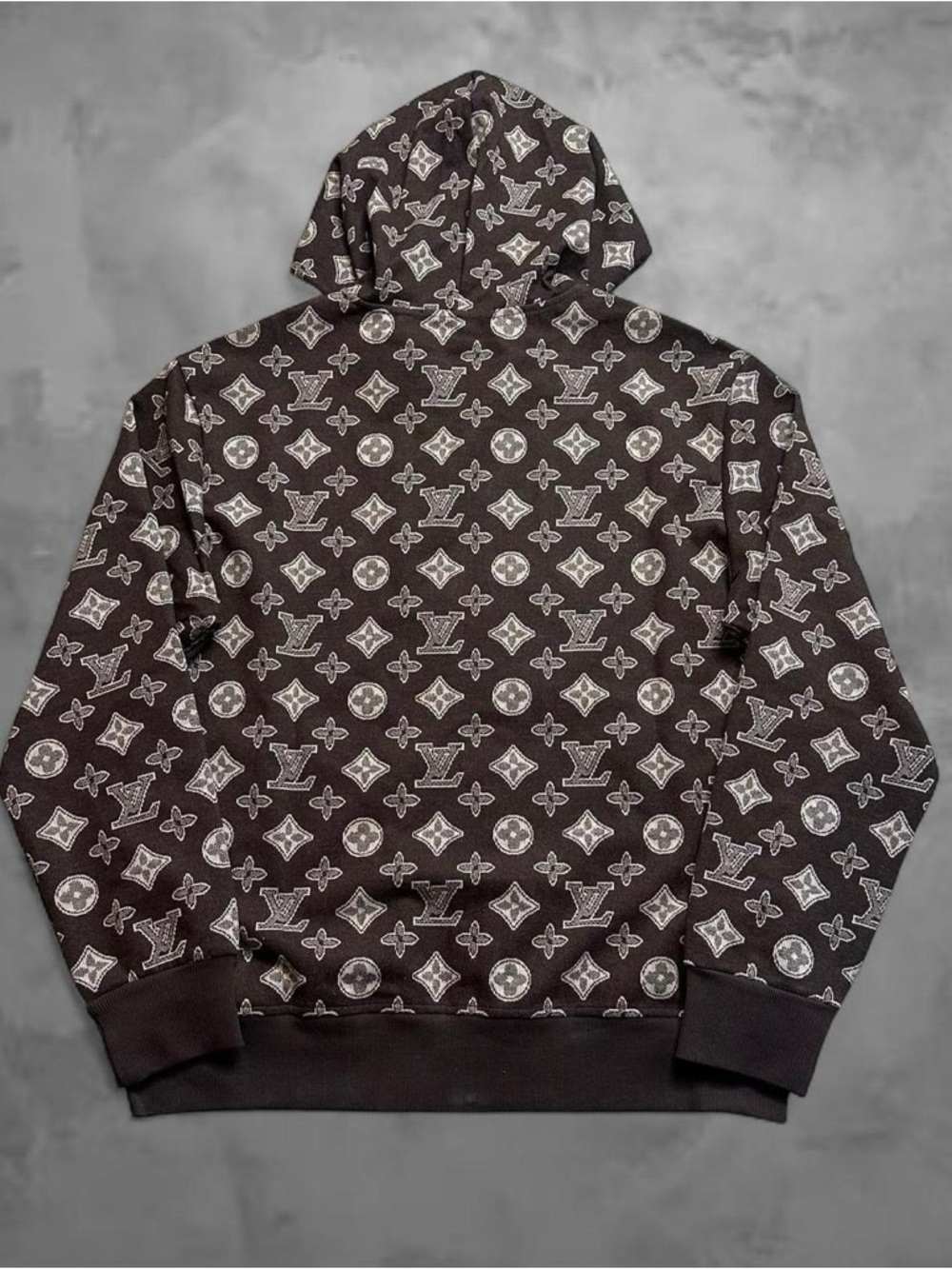 Louis Vuitton Brown & Beige Monogram Zip-Up Hoodie Size M - Picture 2 of 8